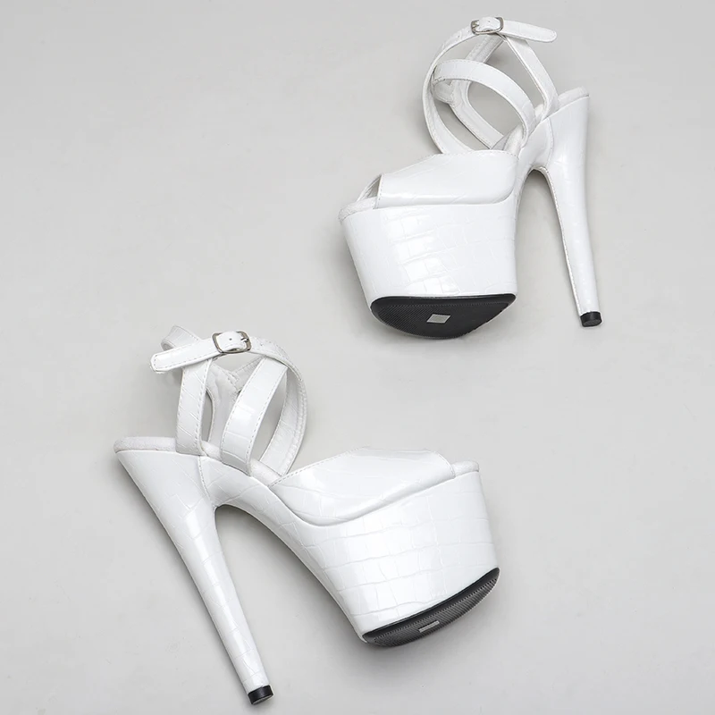Leecabe 17CM/7Inch PU  upper  sexy exotic  platform High Heels  Pole Dancing sandals Shoes