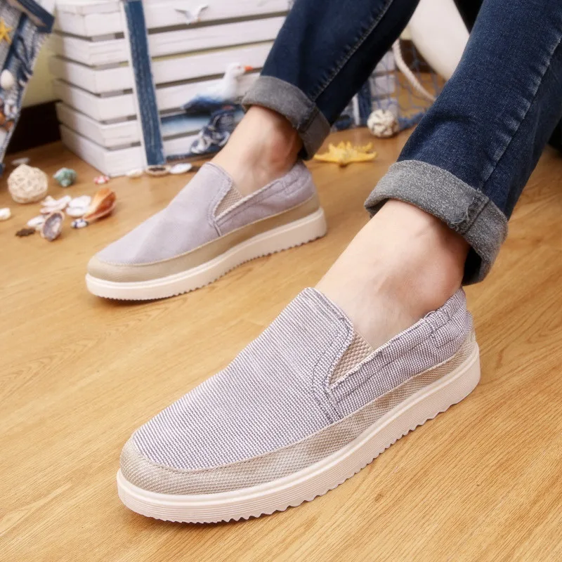 

Men Canvas Casual Shoes Fashion Mens Loafers Light Walking Sports Shoes for Men Breathable Summer Slip on Shoes Men Sneakers