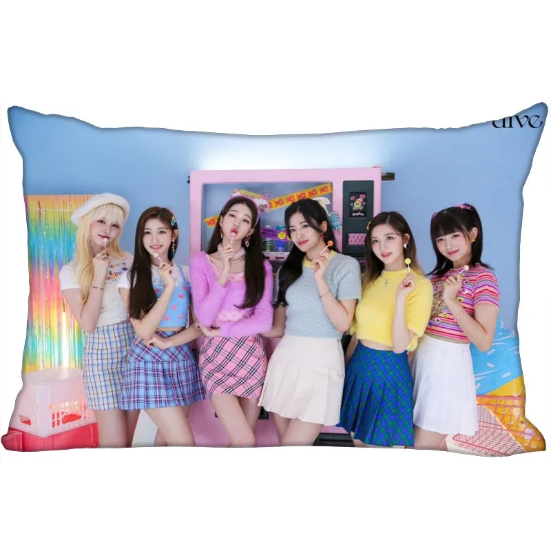 

New IVE KPOP Girl Pillow Cover Bedroom Home Office Decorative Pillowcase Rectangle Zipper Pillow cases Satin Soft No Fade 0425
