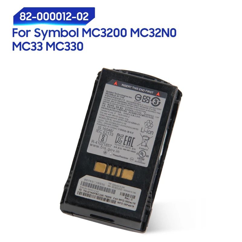 Оригинальный запасной аккумулятор для Symbol MC33 MC330 MC3200 MC32N0 82-000012-02, оригинальный аккумулятор 5200 мАч