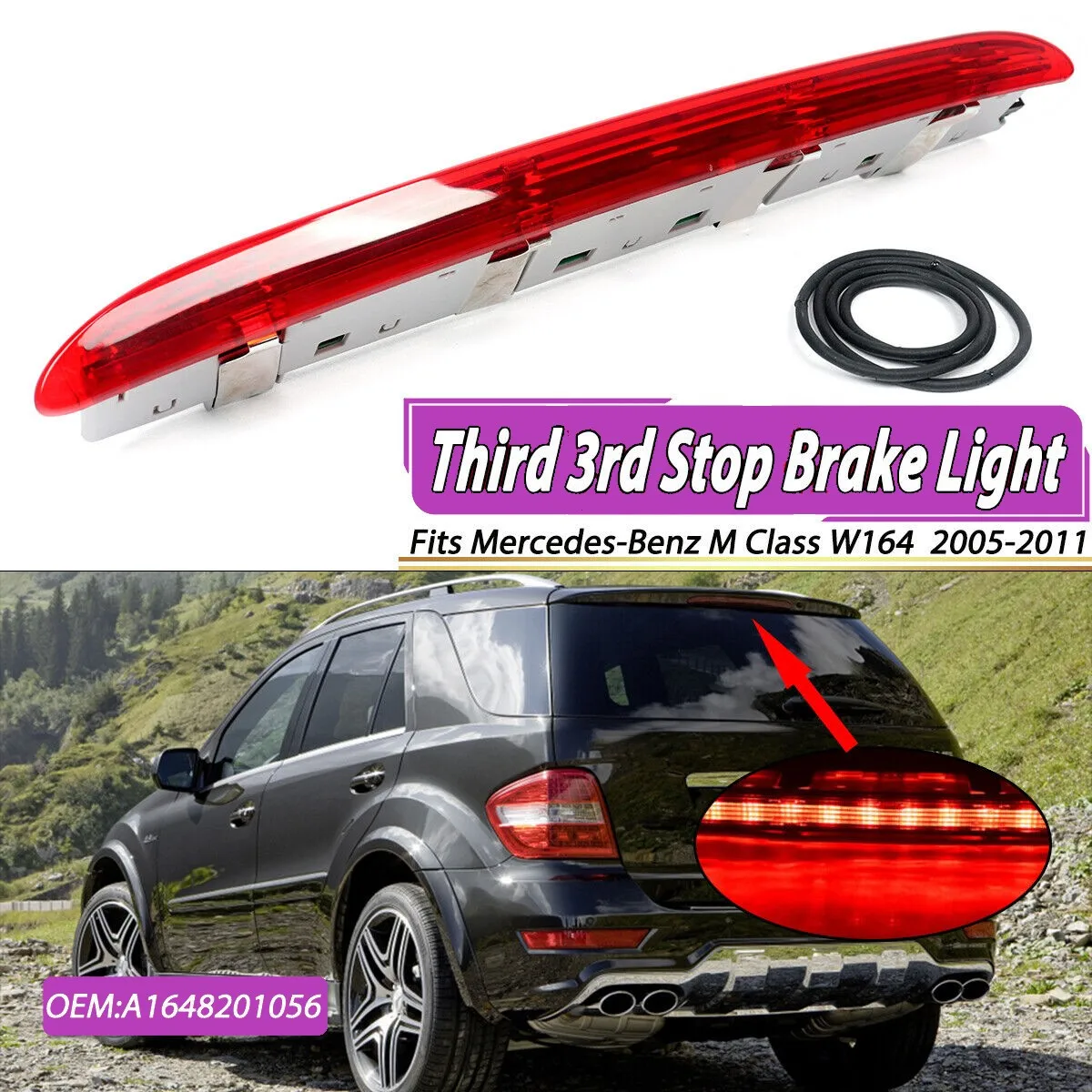 

Для Mercedes-Benz ML M-Class W164 ML320 ML350 ML500 ML550 ML63AMG 2005-2012 Автомобильная третья Задняя Тормозная лампа заднего уровня