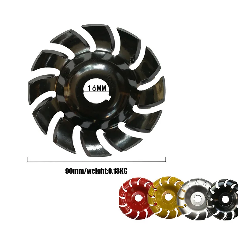 

90mm Wood Carving Disc 12 Teeth Manganese Steel Wheel Disc Grinder Shaping Disc Cutting Disc Abrasive Woodworking Power Tool