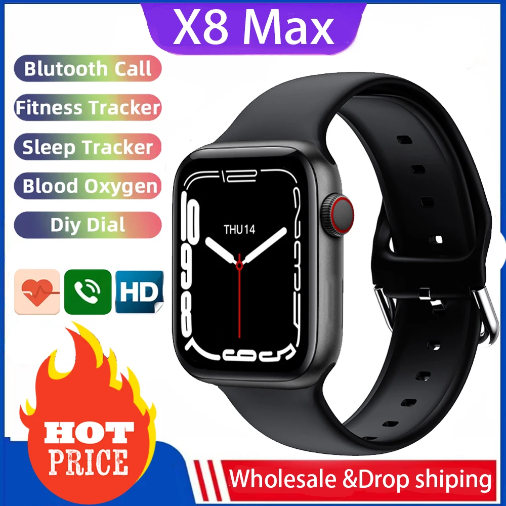 

IWO Series 8 Смарт-часы X8 Max Bluetooth Вызов пользовательский циферблат Спортивный монитор сна пульсометр мужские Фотоэлементы PK I7 I8 T900 Pro