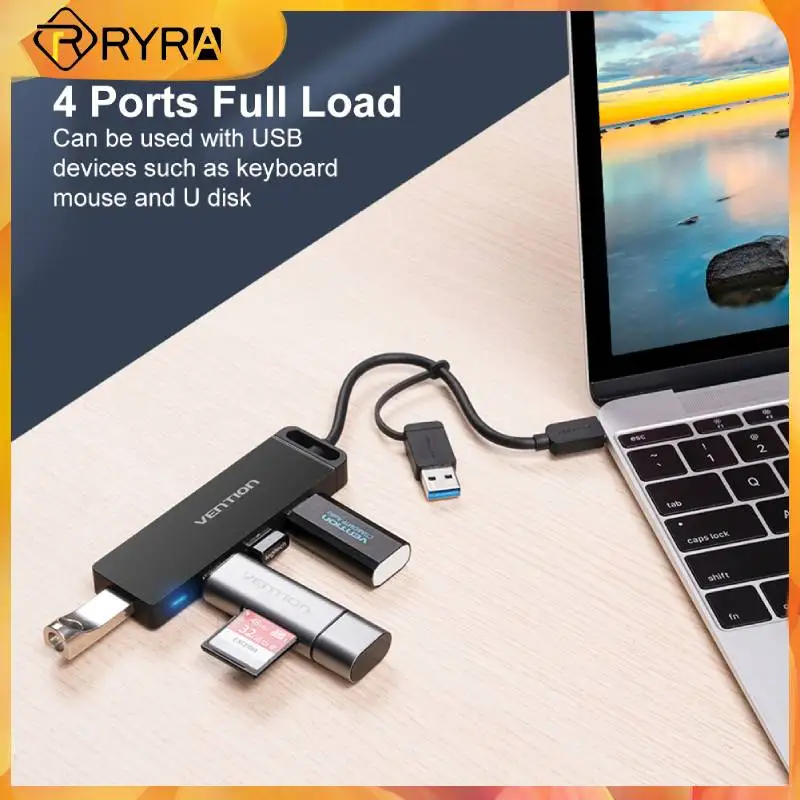 

RYRA 4 In 1 USB3.0 Hub Expansion Dock Docking Stations With Micro Charge Power HUB PC Laptop Multi Splitter Adapter USB Hubs New