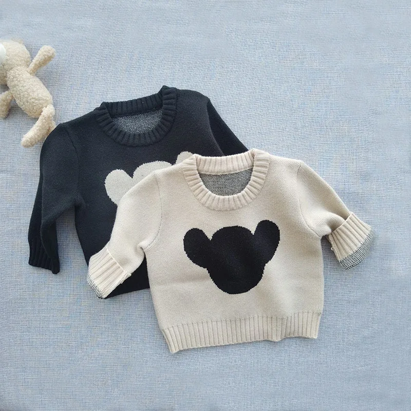 

2022 Winter New Toddler Kid Knitting Sweater Girl Baby Fashion Long Sleeve Tops Boy Infant Cotton Pullover Shirt Kid Clothing