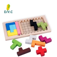 wooden education toys thinking game cube shapes puzzles montessori children classic geometric jigsaw puzzle for kid