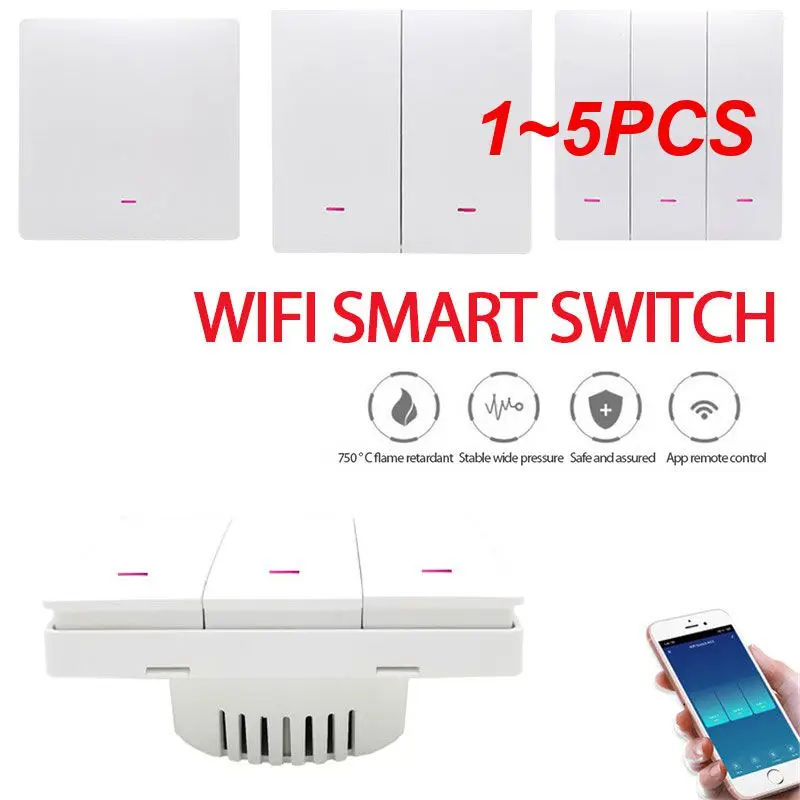 

1~5PCS 2Gang Smart WiFi Light Switch Push Button Tuya APP Remote Control Smart Home Automation Works With Alexa Google Assistant