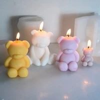 candle silicone mold 3d bear shaped scented mould for resin casting soap craft candle making supplies diy plaster mold deco tool