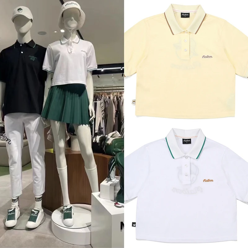 

Malbon Golf women's top new short lapel POLO shirt GOLF sports breathable quick-drying short-sleeved T-shirt