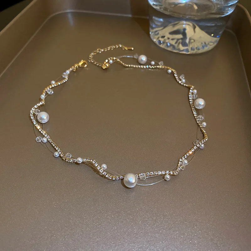2022 New Arrival Necklaces Fashion Women Chokers Classic Link Chain Pearl Elegant Trendy Female Jewelry |