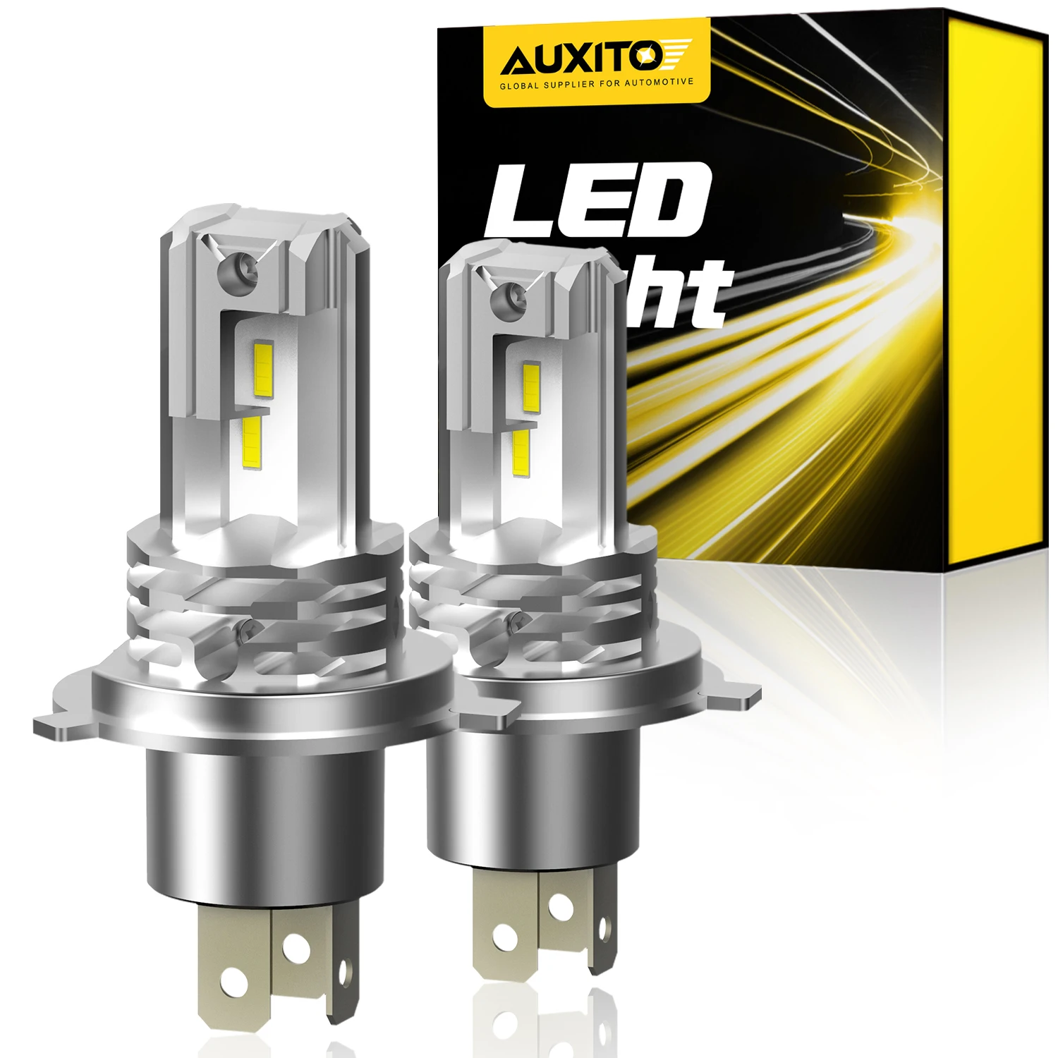 

AUXITO 2 шт. H4 светодиодные лампы для мотоциклетных автомобильных фар 9003 HB2 CSP светодиодные лампы дальнего и ближнего св...