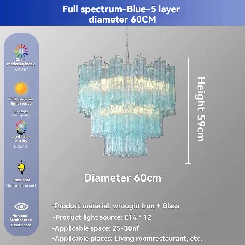 

Винтажные подвесные светильники Murano стекло синий