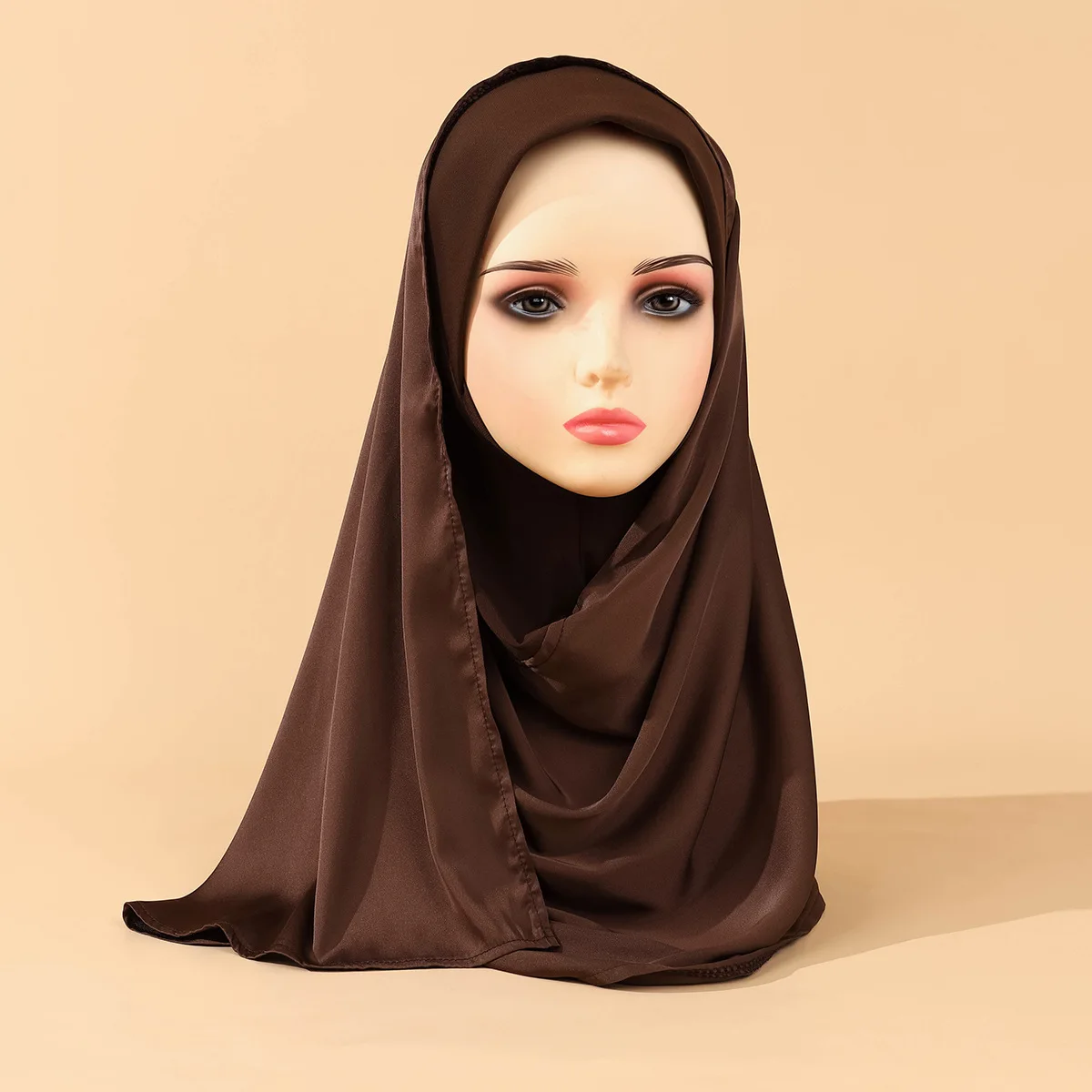 Мусульманский женский атласный шарф тюрбан мгновенный хиджаб модный головной