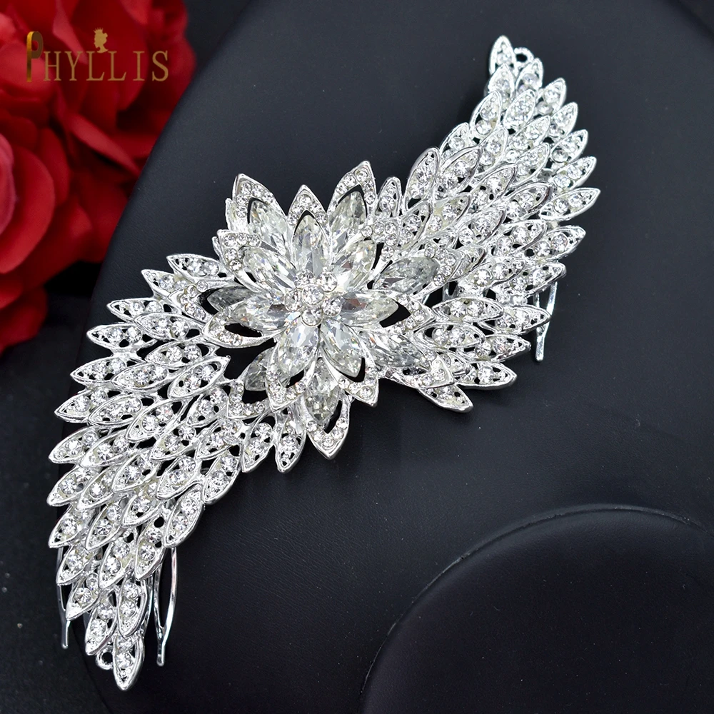 

A409 Crystal Bridal Hair Comb Rhinestone Wedding Headpieces Alloy Flower Bridal Hair Accessories Jewelry Gift Party Headwear