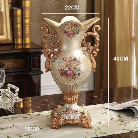 Европейская полимерная ваза 40 см, стереоскопическая высушенная косилка, компоновка, вогнутая тарелка, украшения для входа в гостиную, домашние украшения