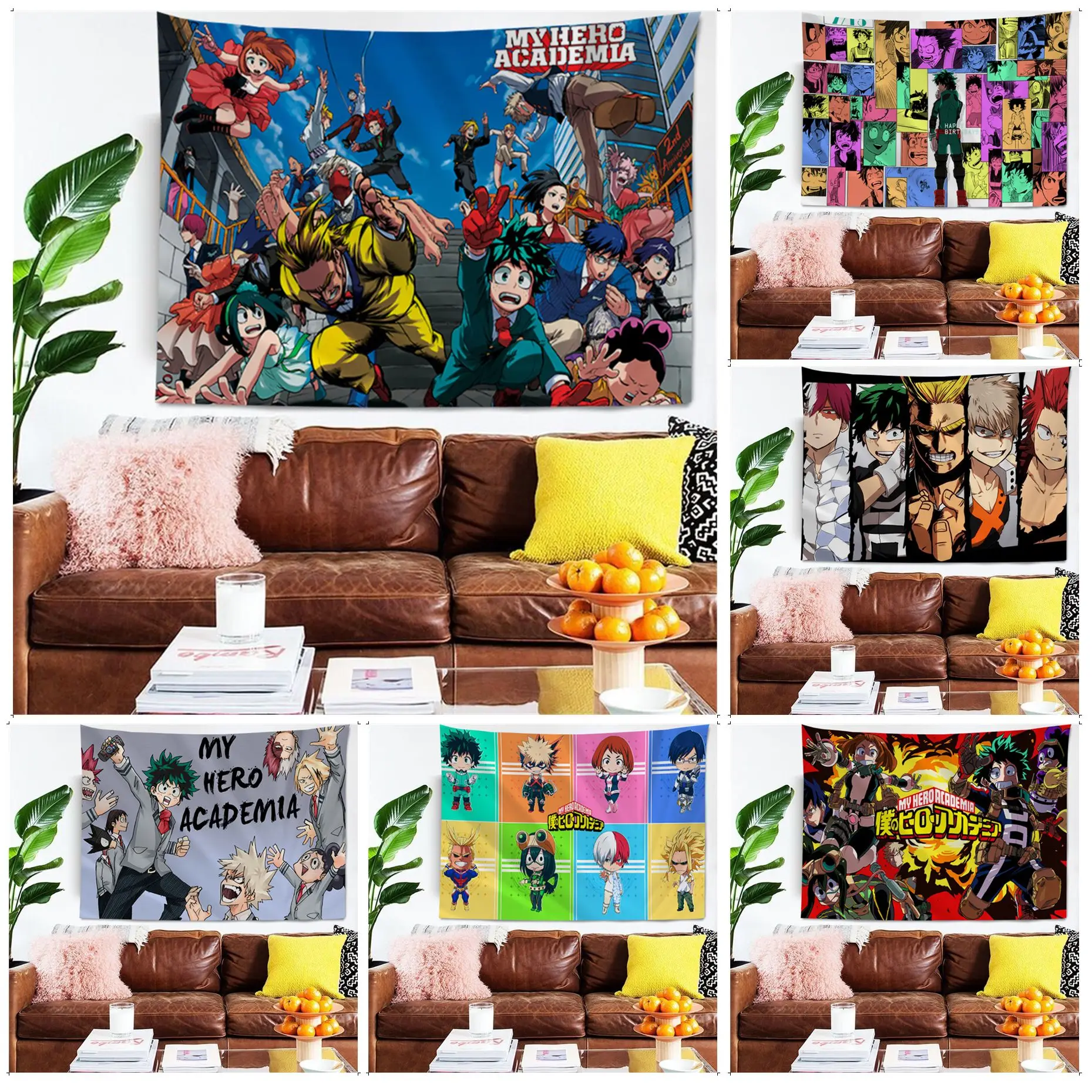 

My Hero Academia Tapestry Cartoon Tapestry Wall Hanging Decoration Household Home Decor