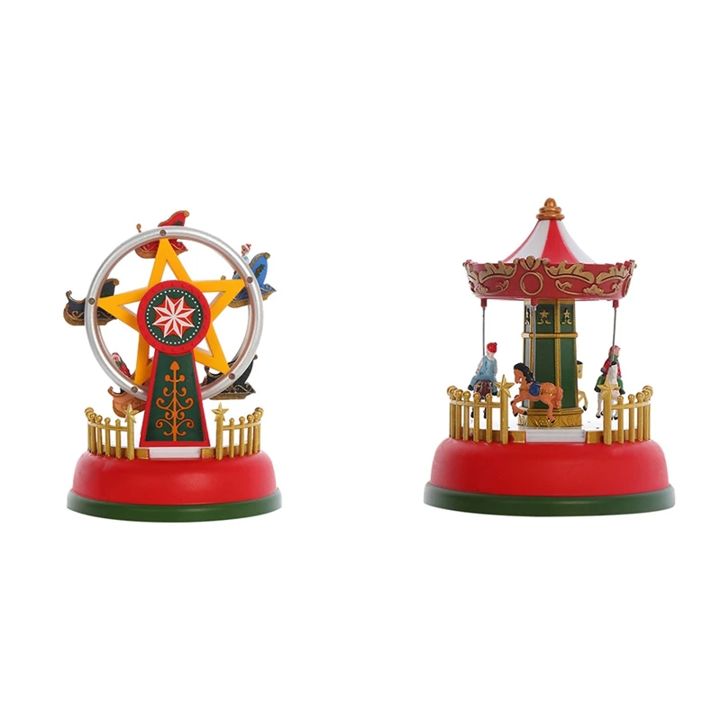 Деревенское колесо обозрения с подсветкой рождественские домики деревенские