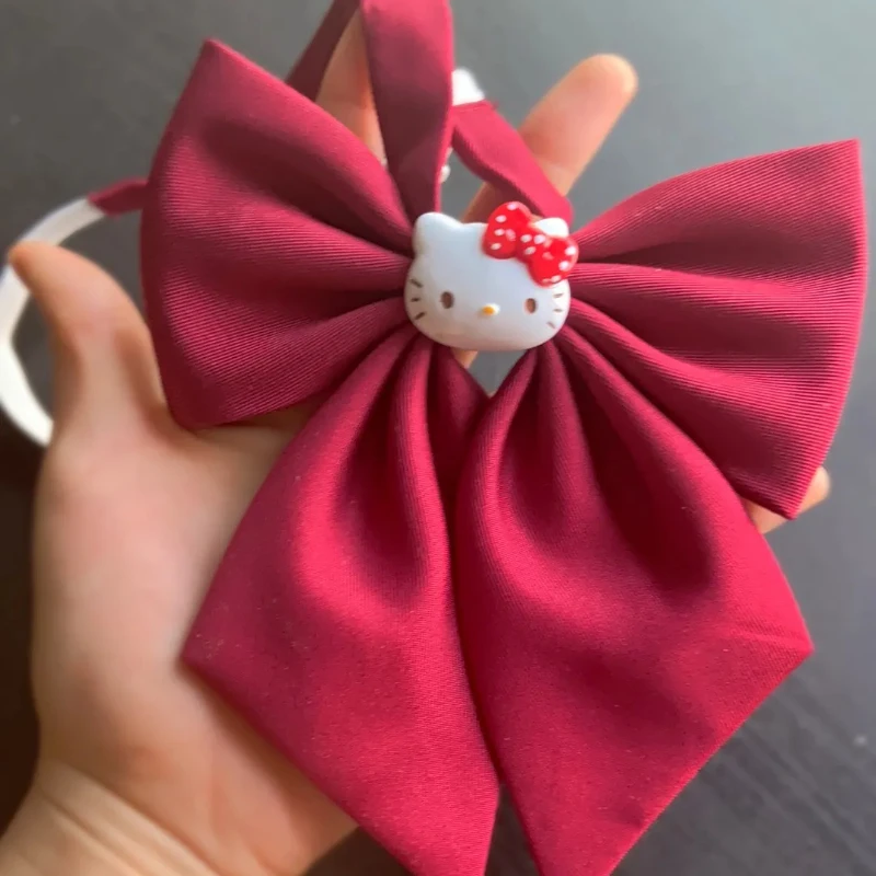 

Hello Kitty Student Bow Tie Cute Bow Tie Female Uniform Solid Color Collar School Uniform Bow Decoration Accessories