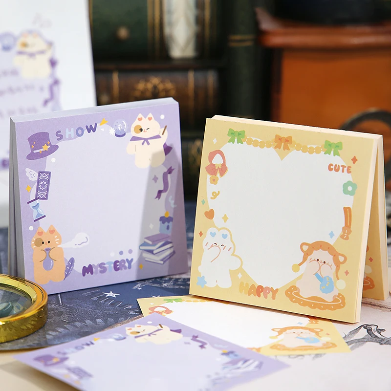 

100Pcs Korean Cute Animal Memo Pad Decoration Scrapbooking Diary Message Notes Paper DIY Hand Account Notepad School Stationery