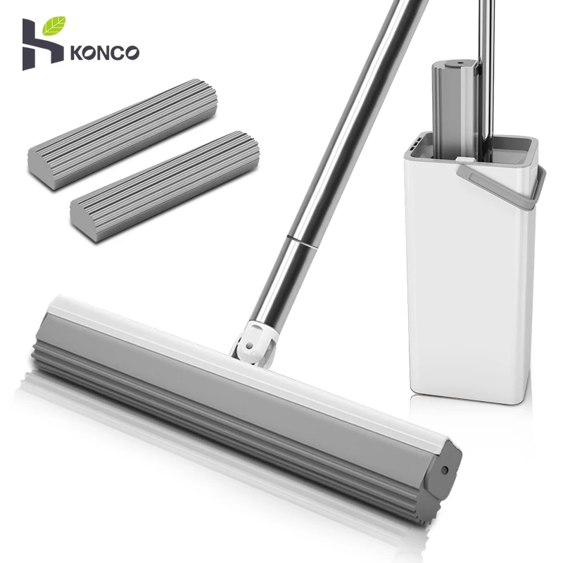 Швабра из абсорбирующей губки с ведром |