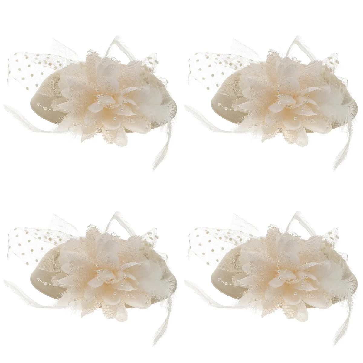 4x Fascinator Headpiece Tea Party Hat Headpiece Fascinator Clip Fascinator Hair Clip Fascinator Hair Accessory