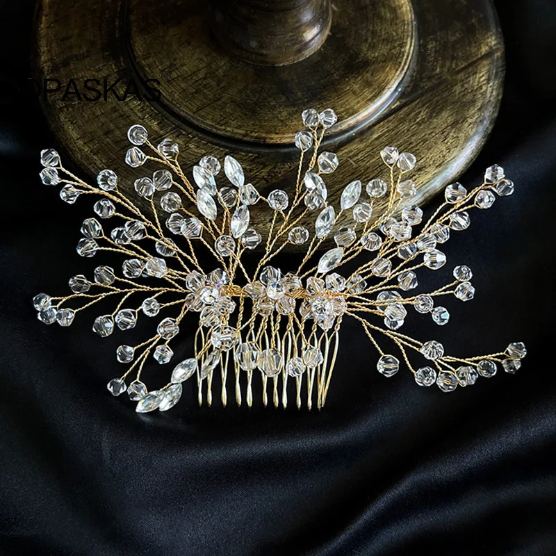 

Заколки для волос женские гребни украшенные бисером золотые головные уборы Модные Weding аксессуары для волос элегантная повседневная одежда...