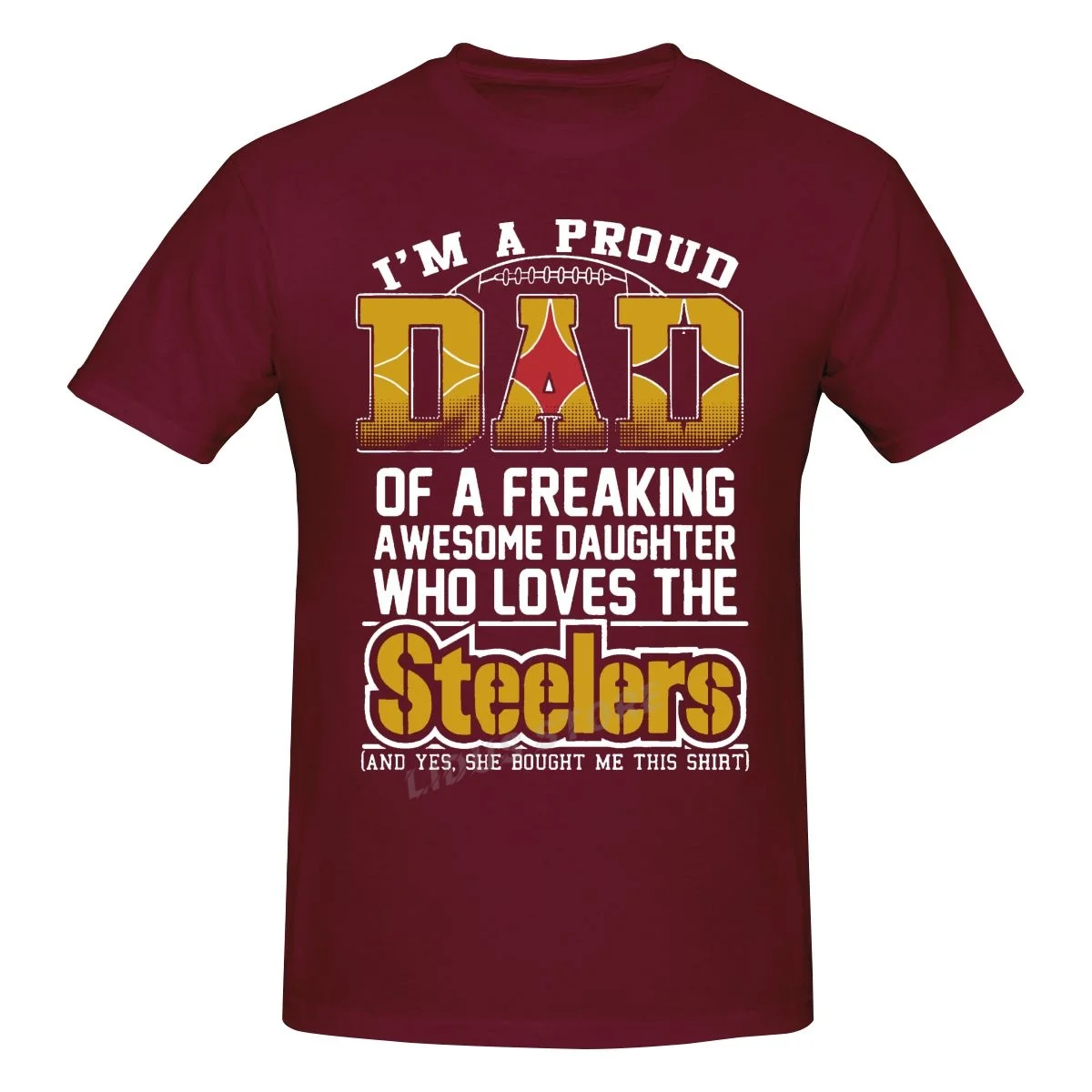 Я гордый папа страшной потрясающей дочери которая любит футболку Steelers уличная