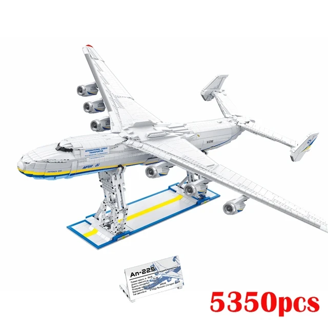 

Military 5350pcs Large Transport An-225 Mriya Aviation Plane Building Block Airplane Model Bricks Toys For Boys Christmas Gift