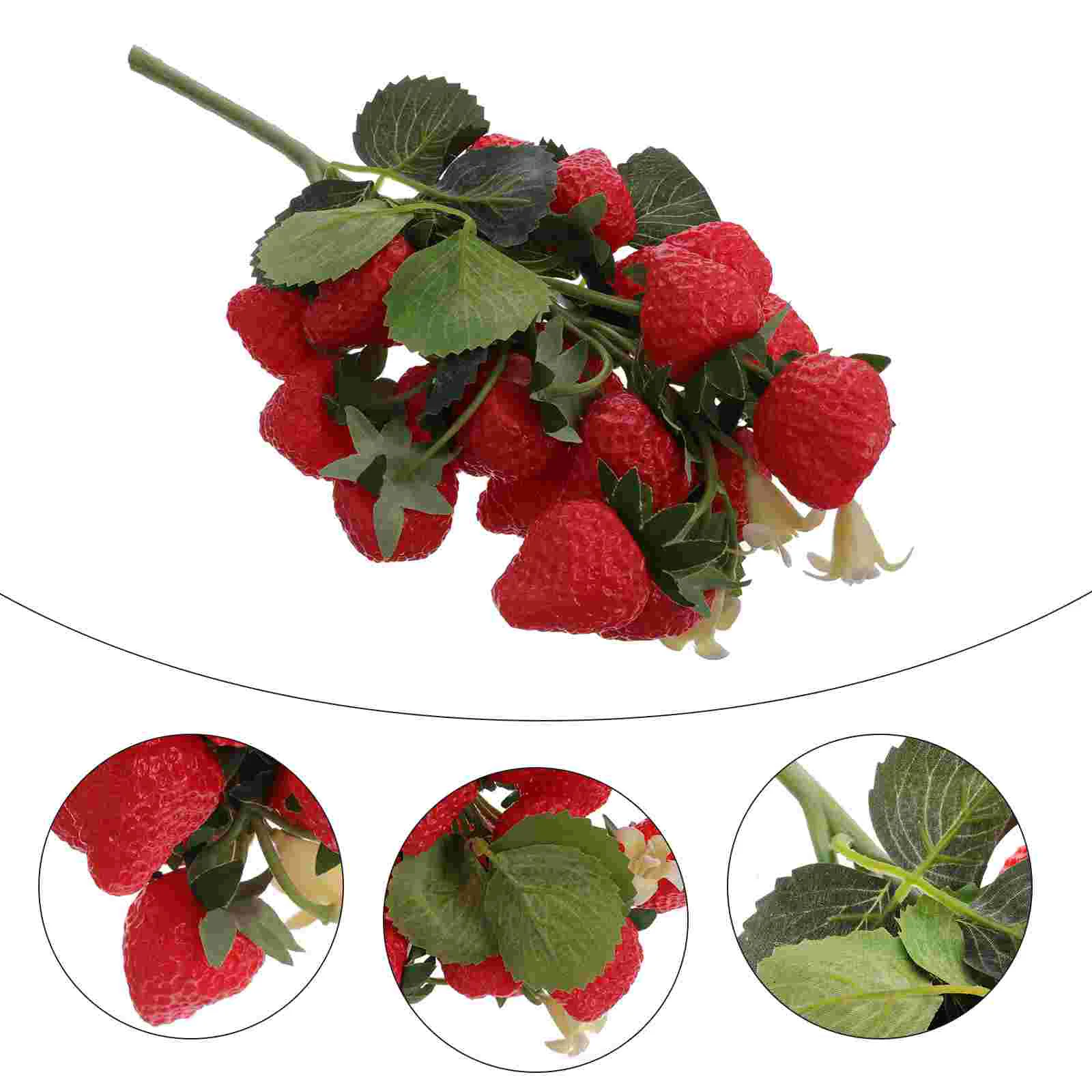 

Fruit Fake Strawberries Artificial Strawberry Simulation Realistic Decor Modelfaux Lifelike Decoration Fruits Props Red Party