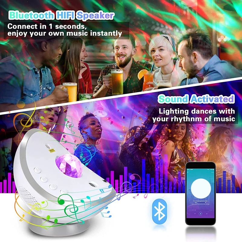 

Ночные светильники в виде звездного проектора, Галактическое освещение, светодиодная лампа-туманность, узор океанской волны и Авроры, 25 бел...