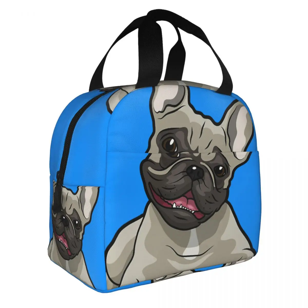 Cute French Bulldog Lunch Bento Bags Portable Aluminum Foil thickened Thermal Cloth Lunch Bag for Women Men Boy