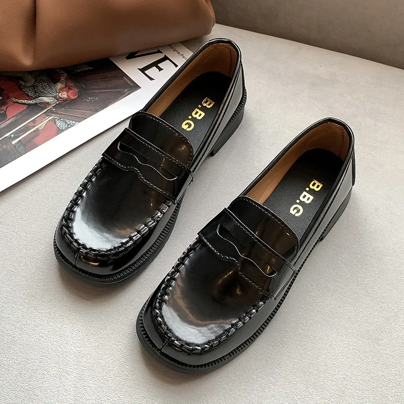 

Springand Autumn Small Leather Shoes Female Japanese Big Head Uniform Shoes Students All-match Retro College Style Single Shoes