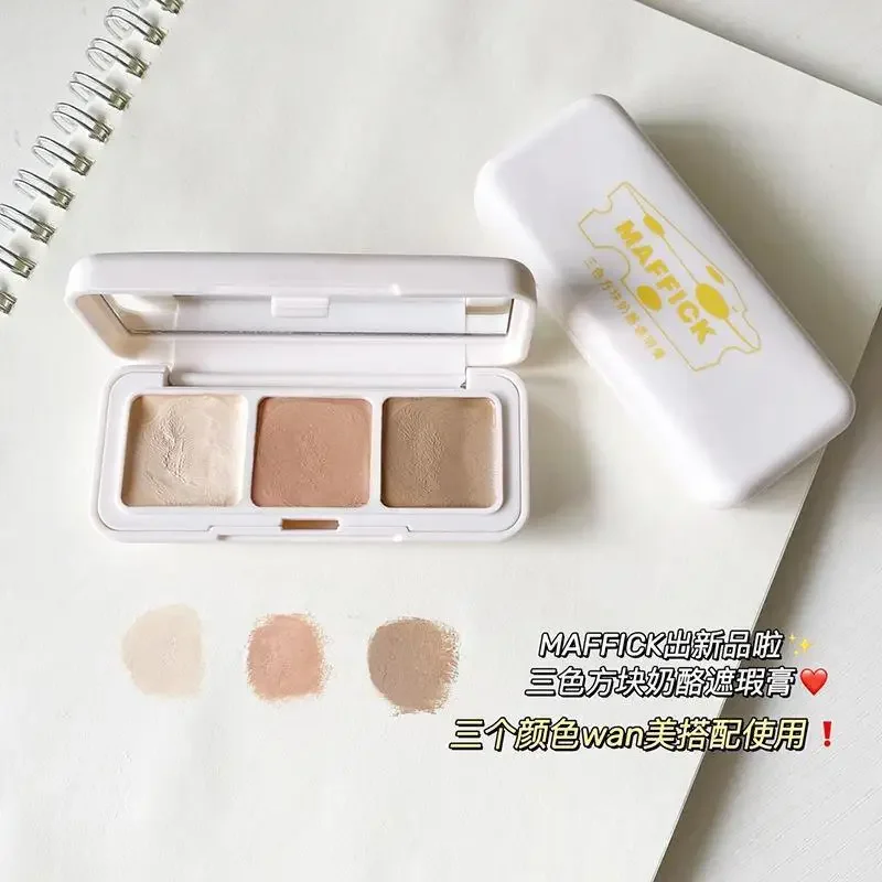 Трехцветный квадратный консилер для сыра пятно следы от прыщей темные круги
