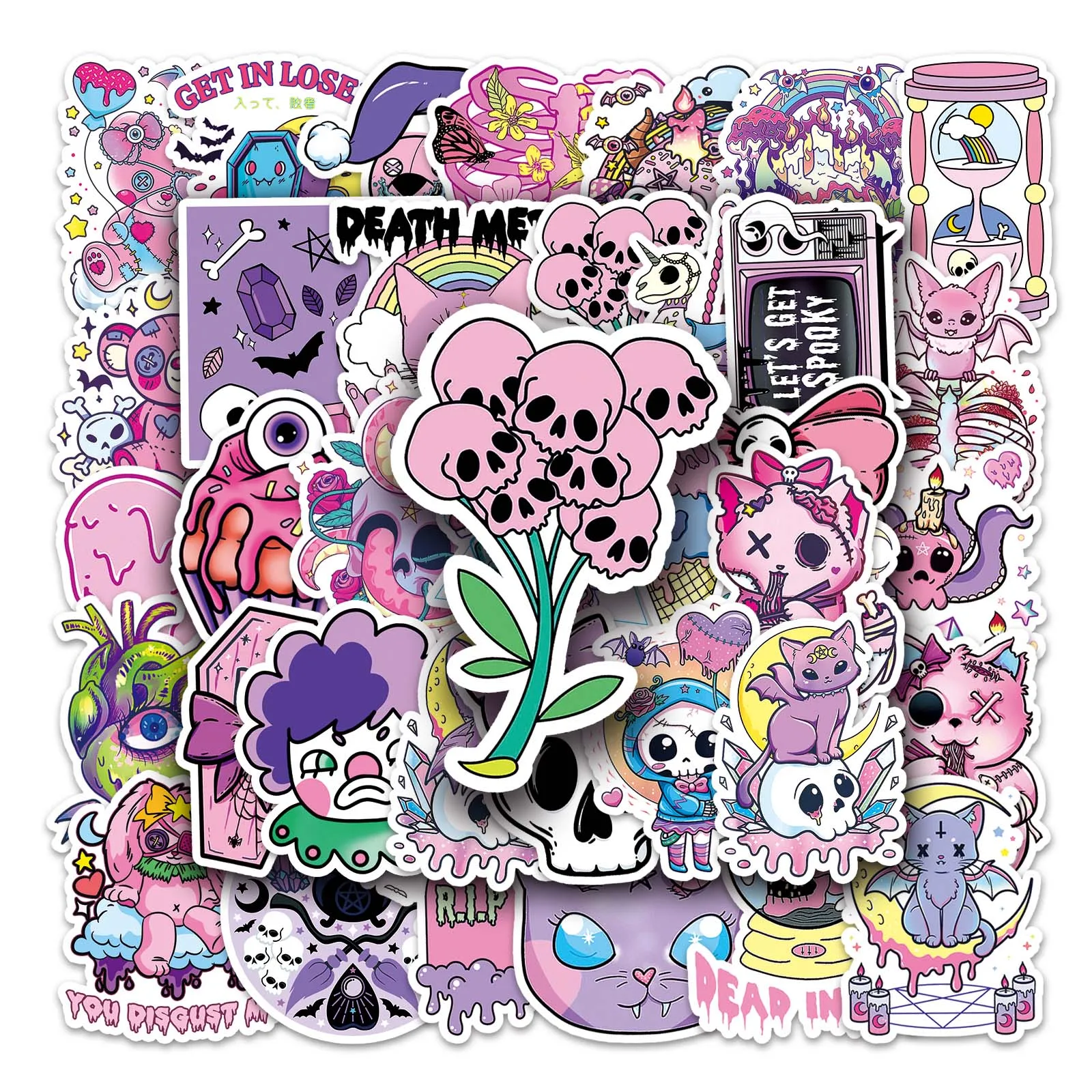 50 шт. Волшебная розовая серия Мультяшные милые водонепроницаемые стикеры