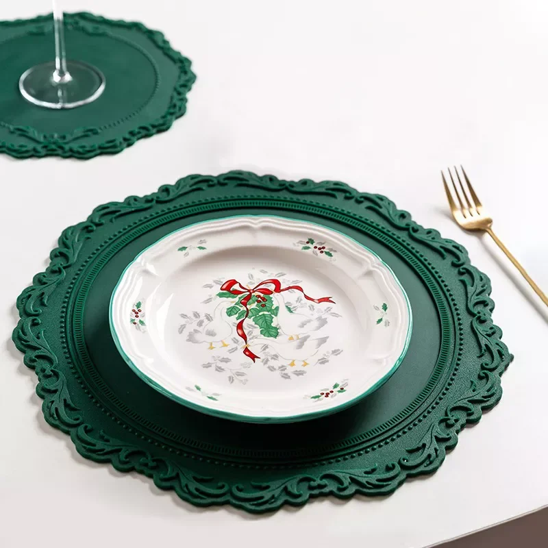 

2022New Silicone Round Placemat Heat Resistant Wear Oil Resistant Non-Slip Washable Cup Mat Dinner Table Decoration Coasters