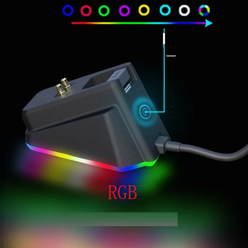 Фото Зарядная док-станция RGB для беспроводных мышей Razer: DeathAdder V2 Pro, Naga Pro, Viper Ultimate и Basilisk Ultimate №4