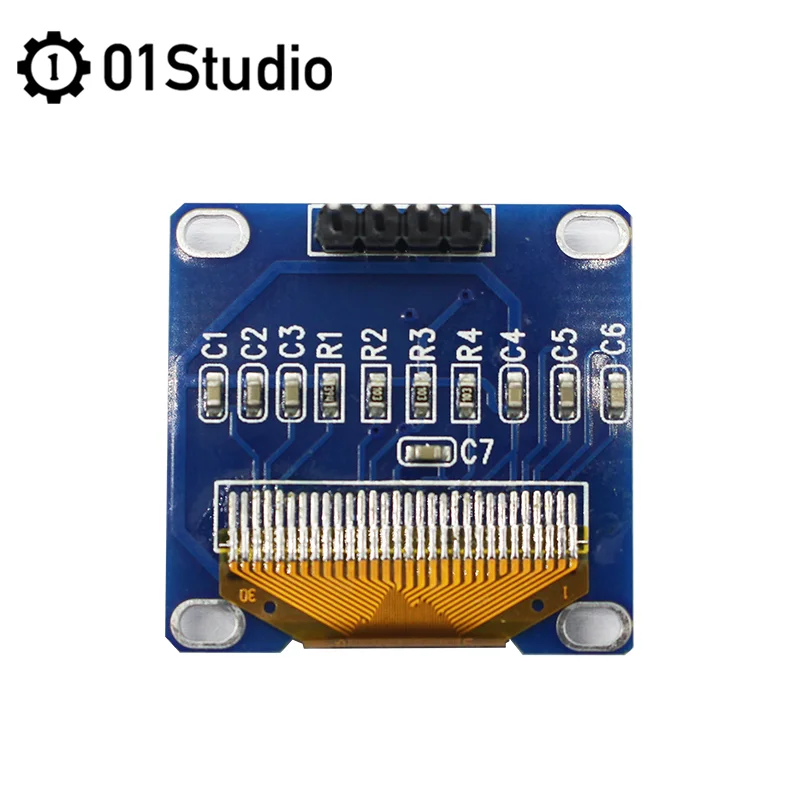 Фото 01Studio 0,9 дюйма 0,9 дюйма OLED I2C 4-контактный белый модуль дисплея Screnn Board для PyBoard Micropython №2