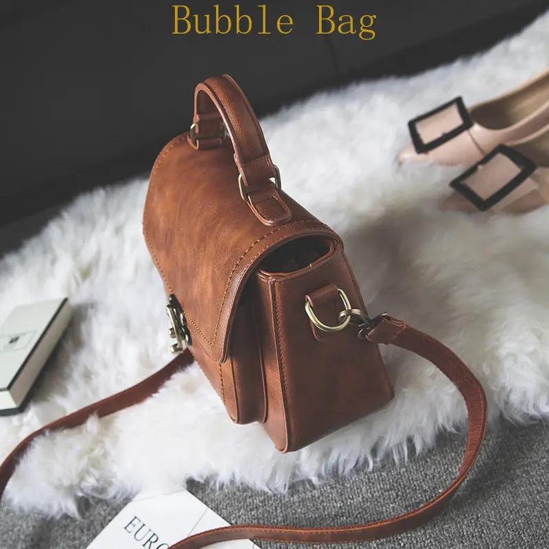 2023 New Style Small Square Bag Retro Style Handbag PU Lock Button Women's Bag Popular Simple Small Bag Purse