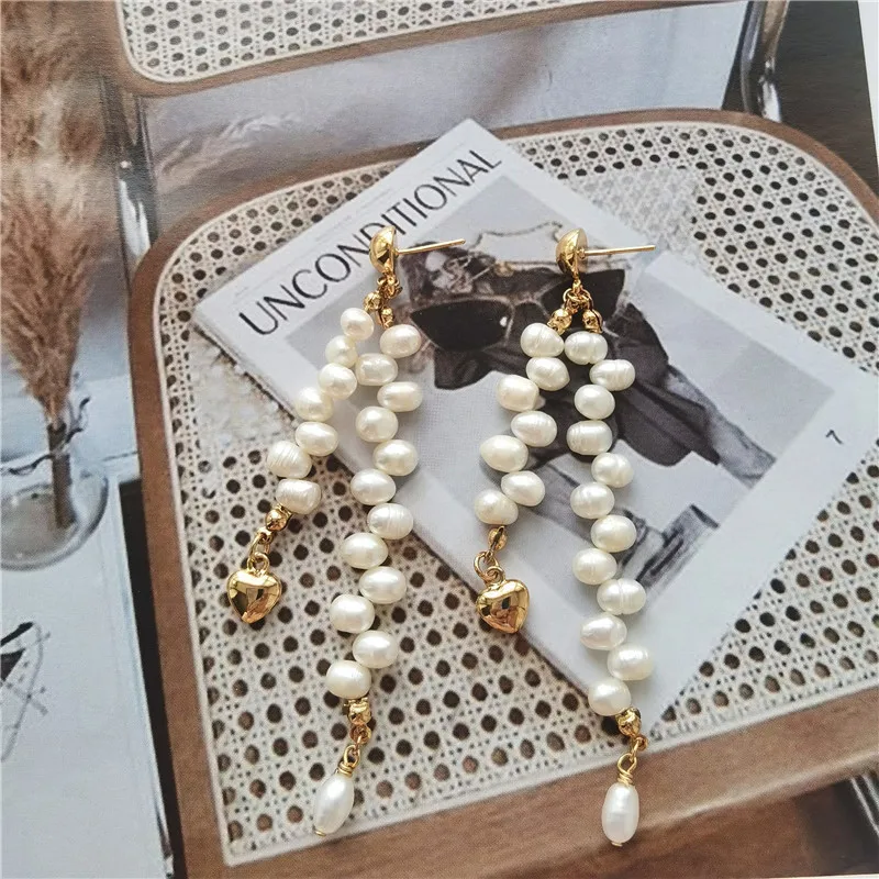 

Natural Freshwater Pearl Long Earrings Earrings Female Temperament