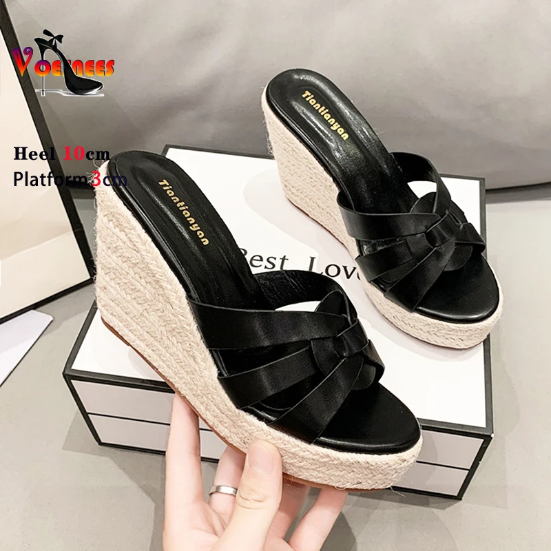 Женские туфли без задника повседневные на очень высокой платформе 10 см/4 дюйма