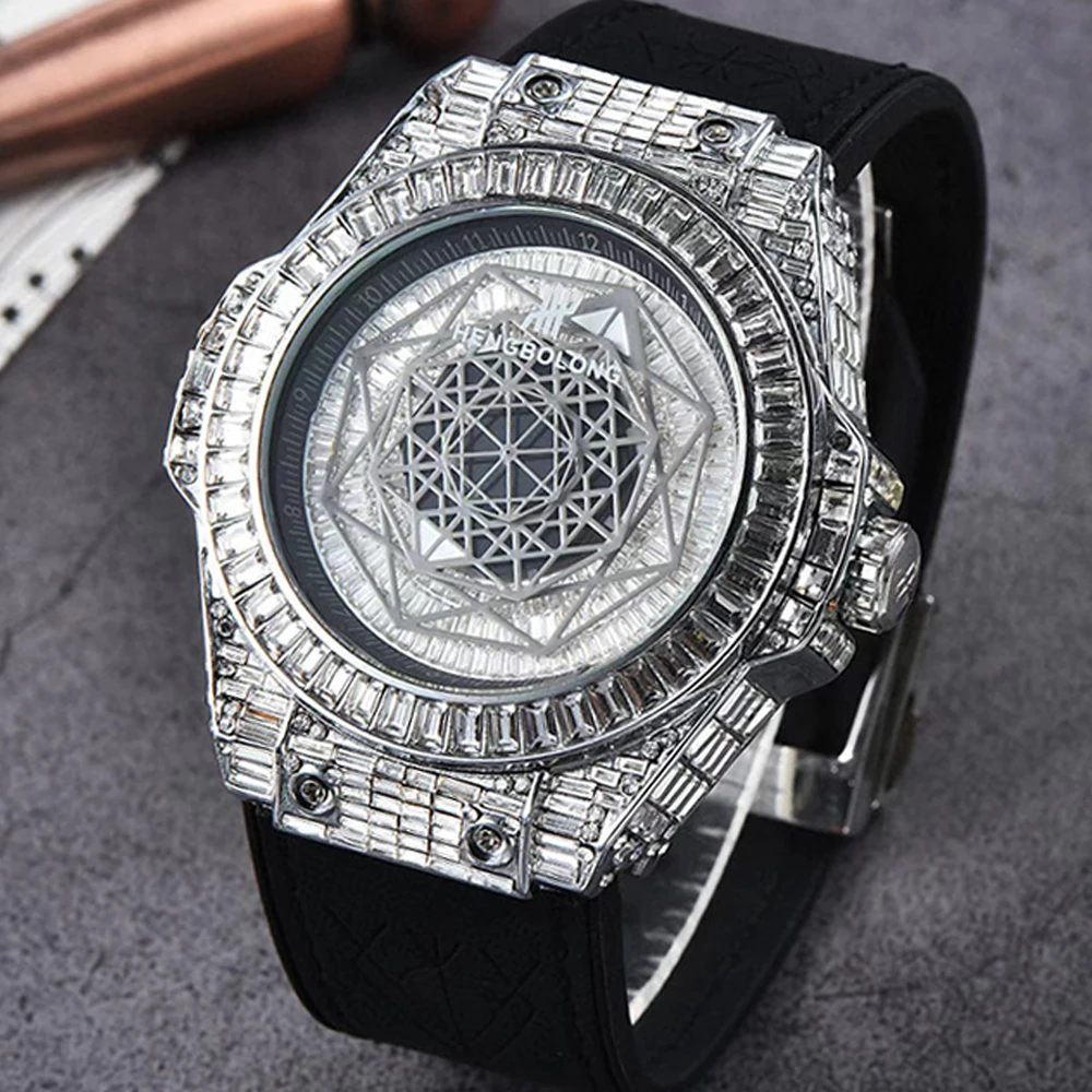 Hip Hop Full Square Diamond Mens Watches Top Luxury Bling Steel Automatic Mechanical Watch Dress Waterproof Iced Out AAA Clocks
