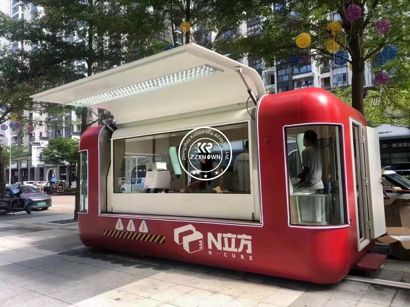 16.4ft Stainless Steel Airstream Food Trailer Fully Equipped Restaurant Mobile Bar Truck Pizza Ice Cream Fast Cart for USA