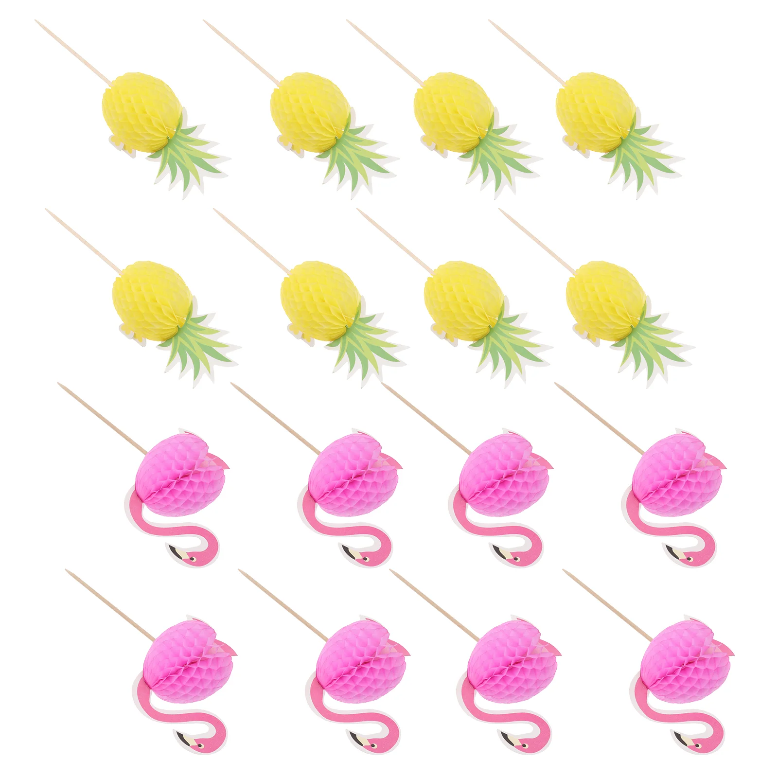 

100Pcs Colorful Cocktail Pick Drink Pineapple Pick Decorative Paper Cake Pick