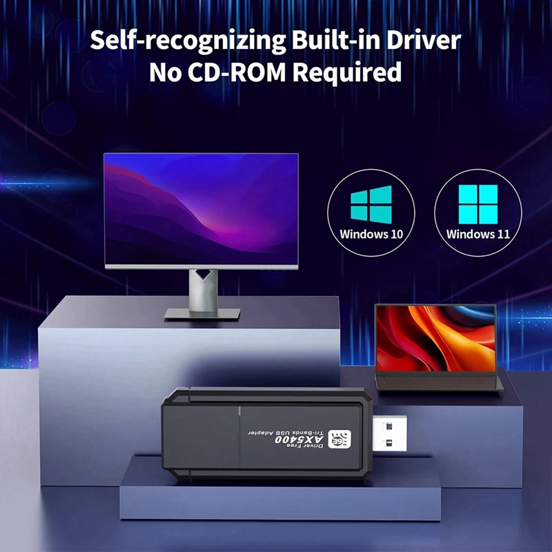 AX5400 Wi-Fi адаптер USB сетевая карта Wifi 6E трехдиапазонный ключ для ПК настольных