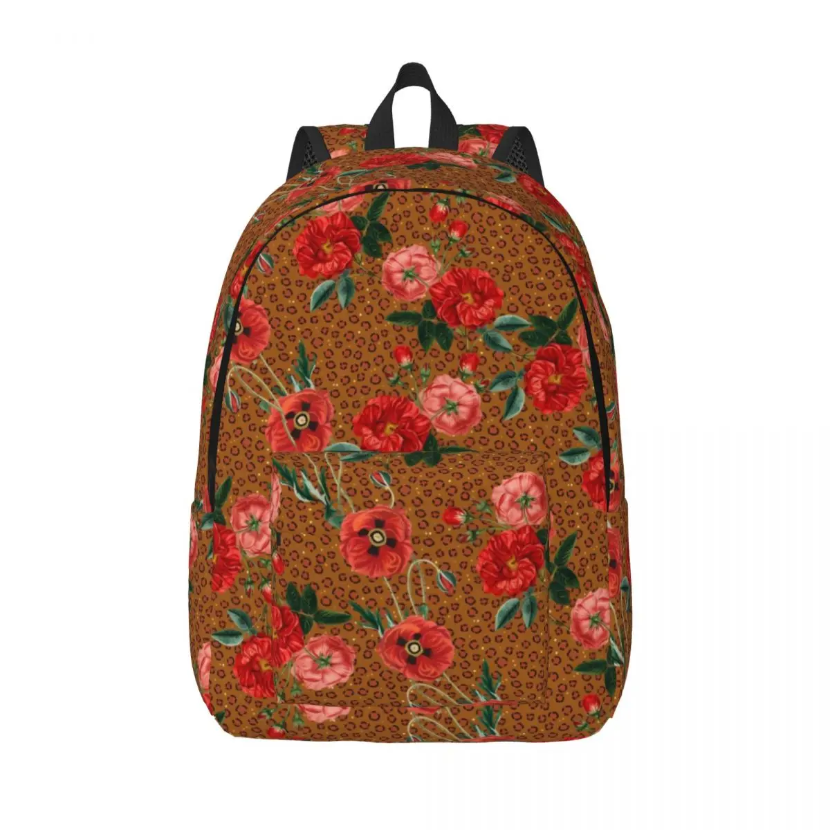 

Женские дорожные рюкзаки с цветочным рисунком, элегантные школьные ранцы с красным цветочным рисунком под заказ