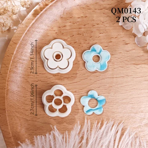 Фрезы для глины с цветочным принтом 2 шт.