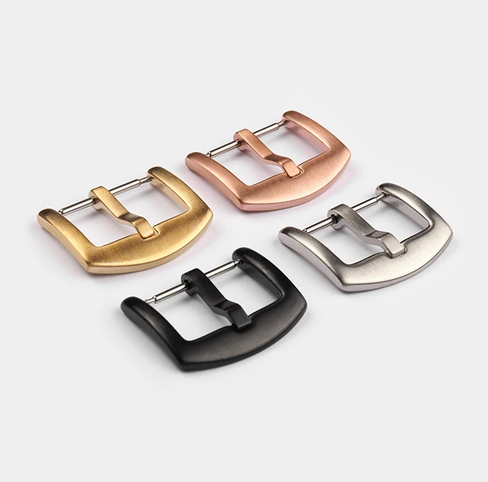 

Silicone / Leatehr Watch clasp 3mm buckle tongue solid stainless steel pin buckle frosted matte rubber Silver black rose gold