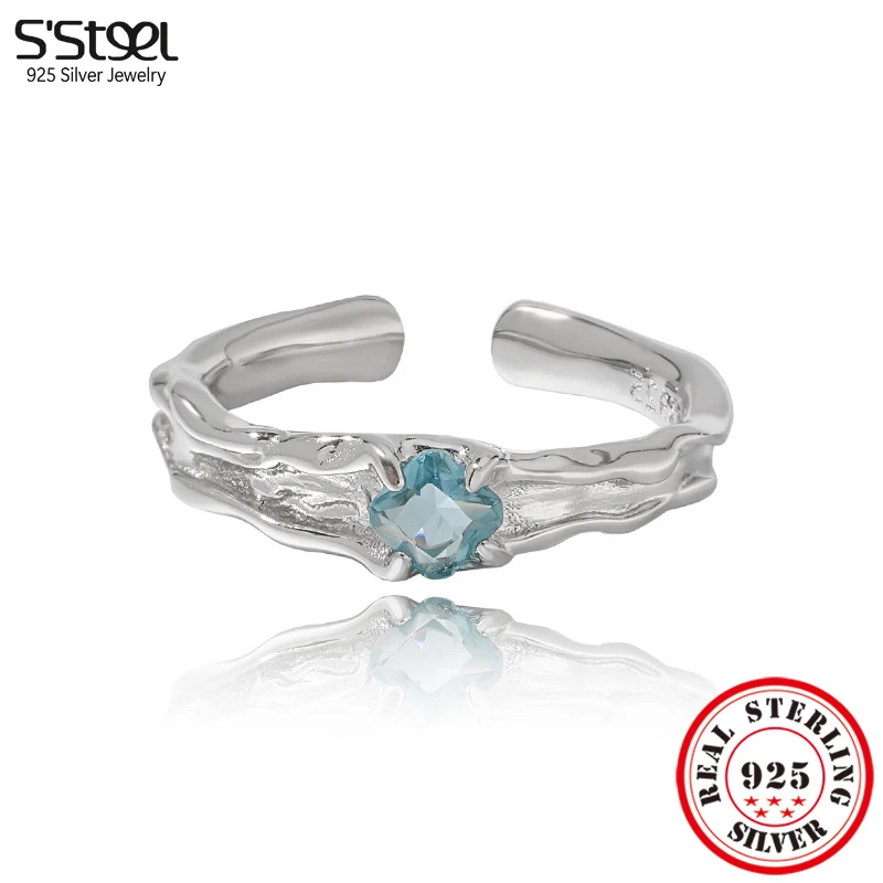 

S'STEEL 925 Sterling Silver Zircon Personalized Ring For Women Korean New In Promise Best Sellers 2023 Products Fine Jewelry