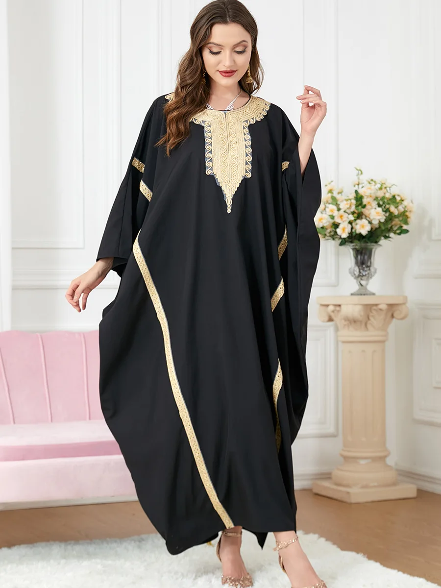 

Morocco Party Dress Muslim Women Abaya Prayer Caftan Batwing Sleeve Robe India Abayas Dubai Turkey Longue Vestidos Largos 2023