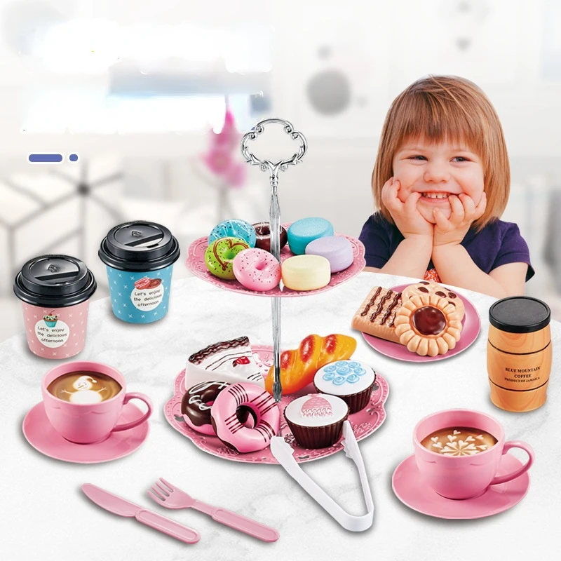 Игрушки для кухни имитация еды тостер хлеб кофе торт Детская кофемашина